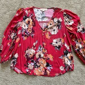 Lovestitch Sagebrush Floral Twist Blouse in Size Small